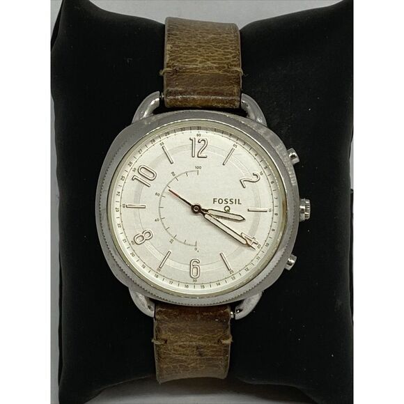 Fossil FTW1200 Women's Sand Leather Silver Analog Dial Hybrid Smartwatch XX707 - Picture 3 of 12